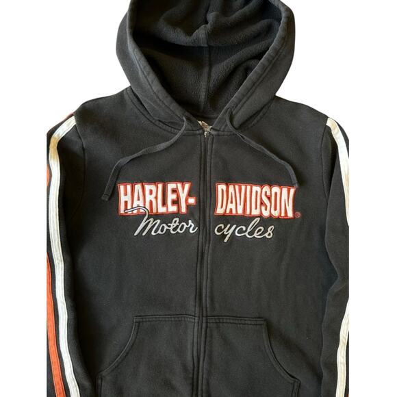 HARLEY DAVIDSON Vintage Y2K STRIPED ZIP UP HOODIE Women’s 1X - Picture 3 of 6